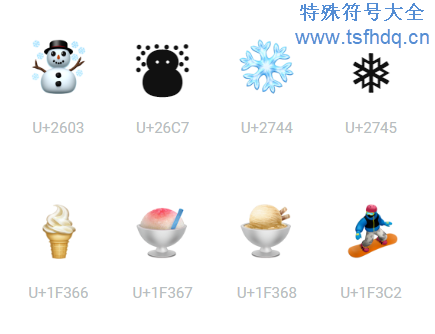 雪季的emoji表情符号