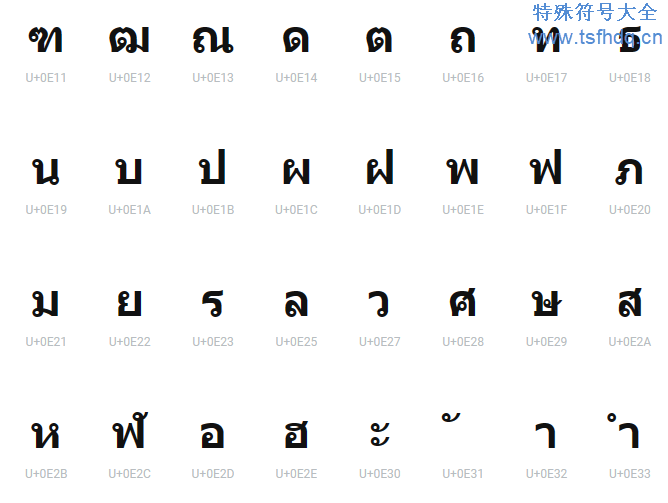 泰文字母符号解释