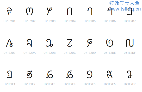 萬町字母符号大全