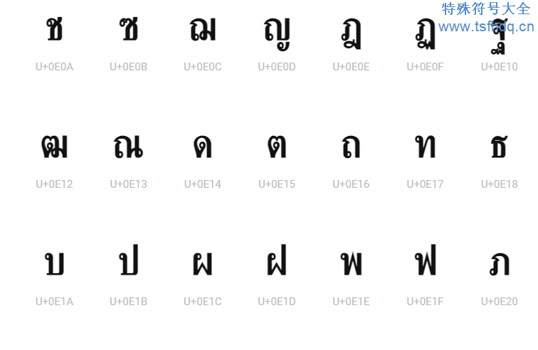泰国字母表