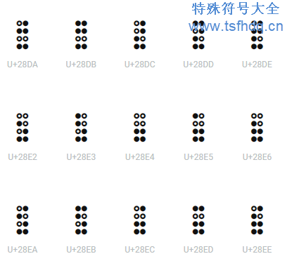 ⣼盲文图案点符号大全