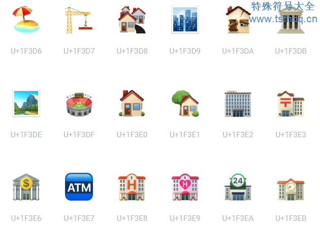 建筑和地图emoji符号