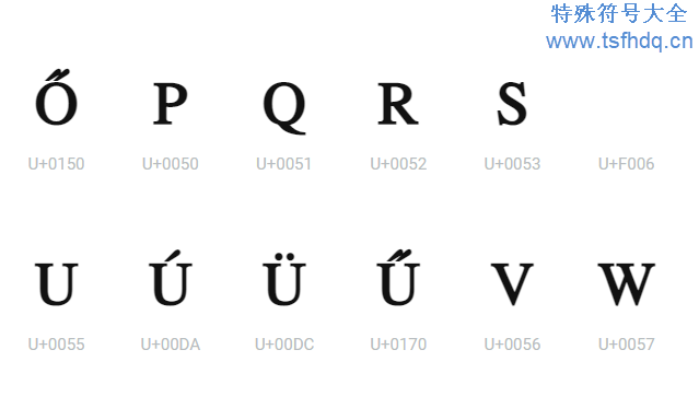 漂亮匈牙利字母表符号